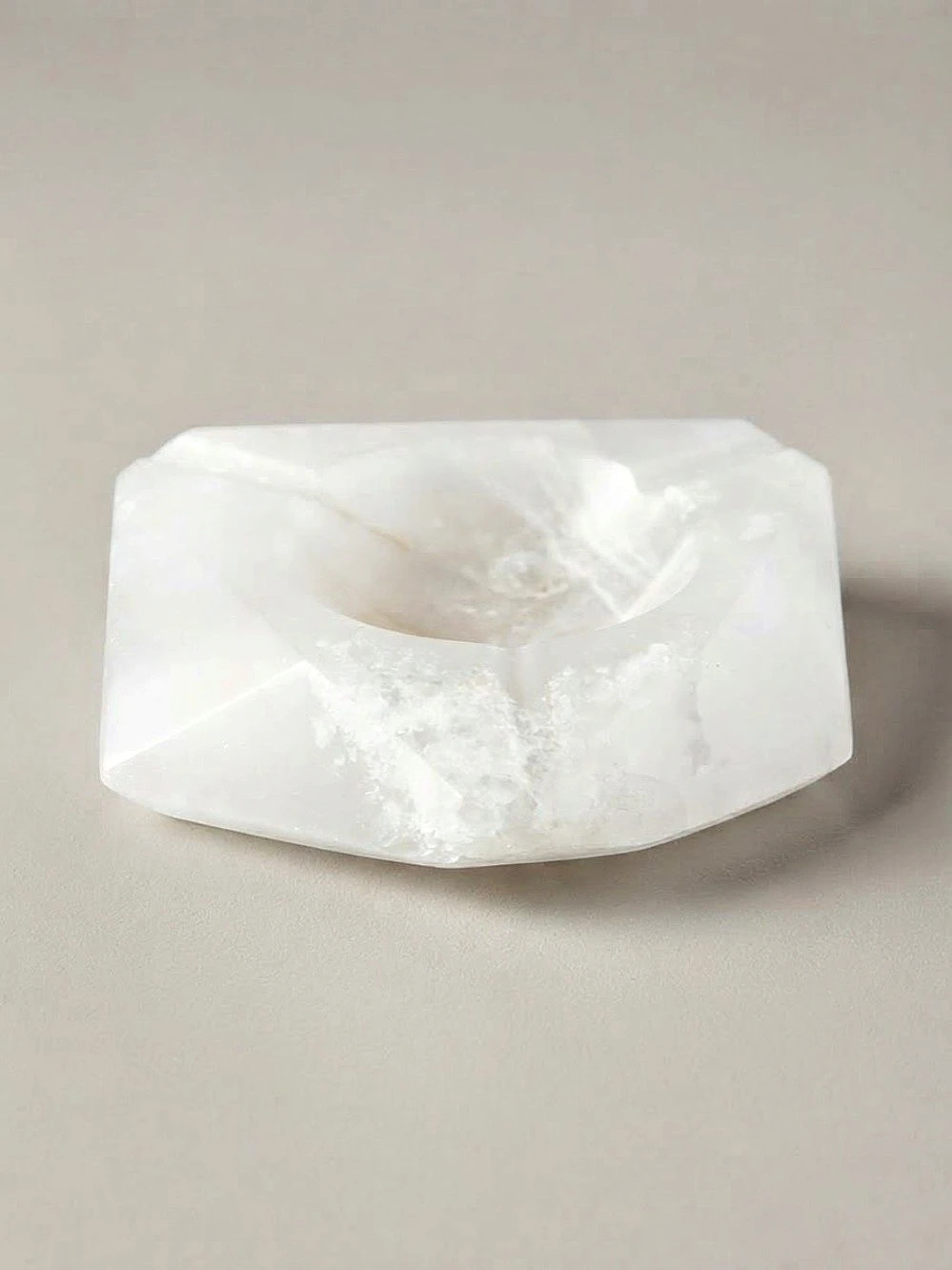 Vintage Solid Onyx Marble Ashtray | Sculptural Stone Catchall